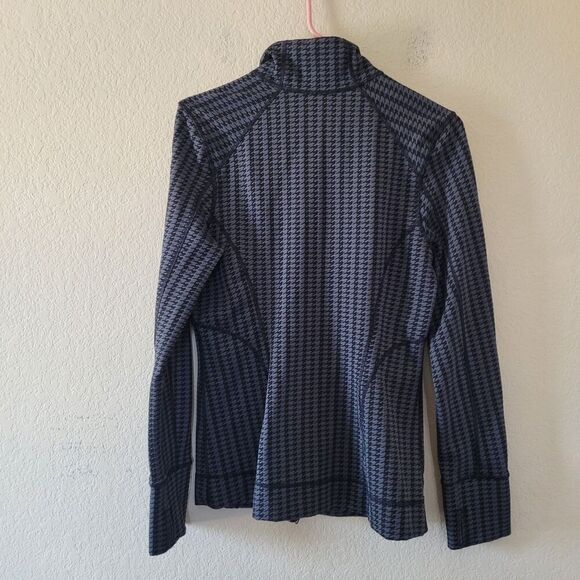 Zella Performance Jacket Size Medium Houndstooth Zip Pockets Stretchy Active Euc - Picture 5 of 5